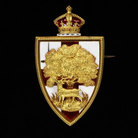 Crowned Gold Enamel Heraldic Badge