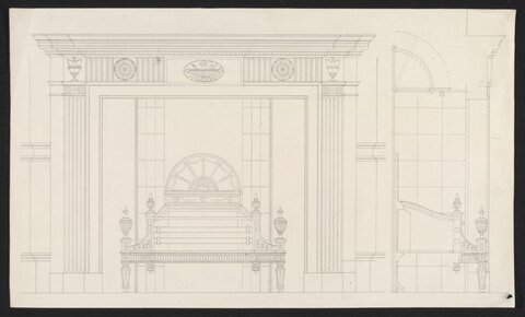 Technical Drawing of Classical Bed Alcove