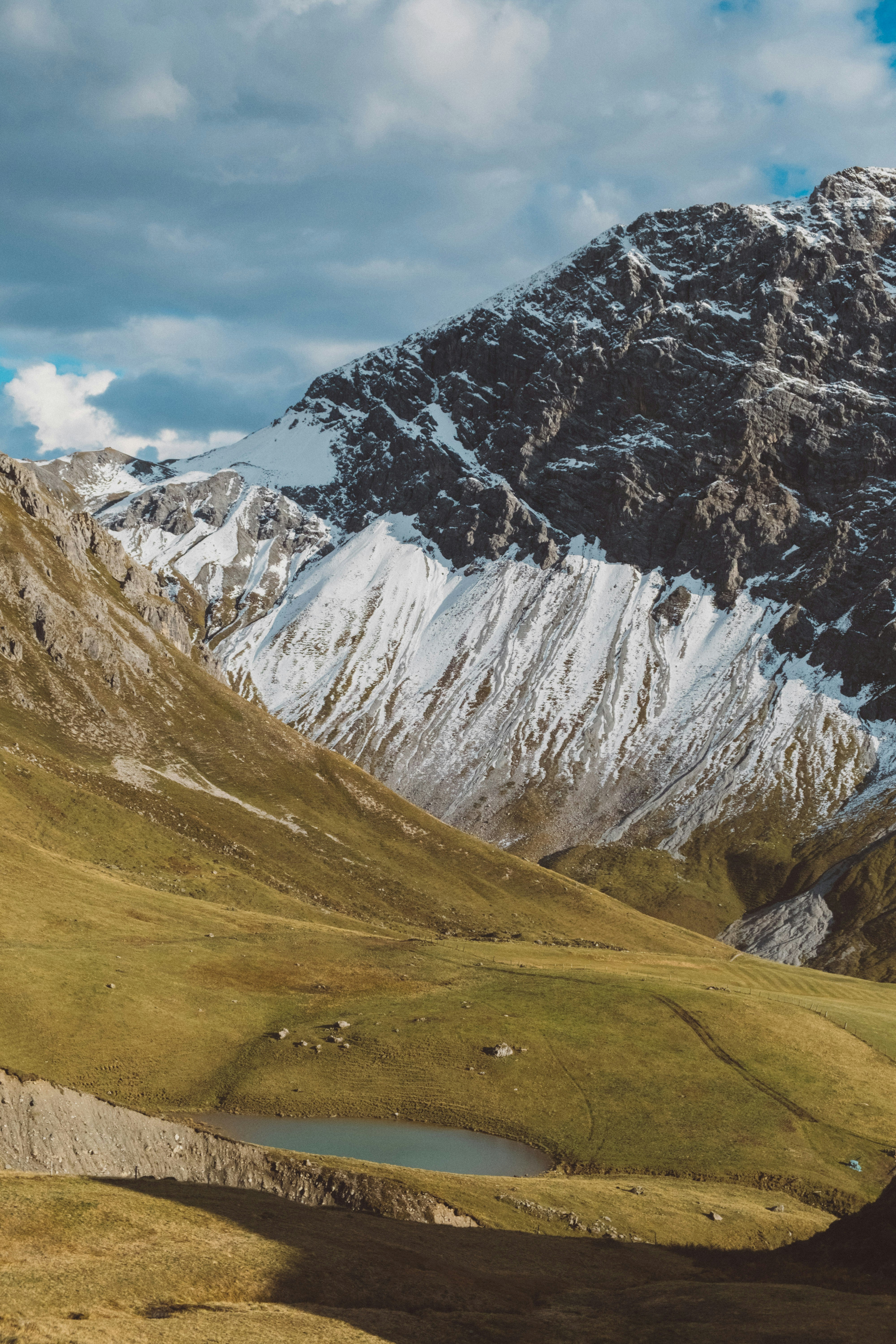 Snow-capped Mountain Valley Lake