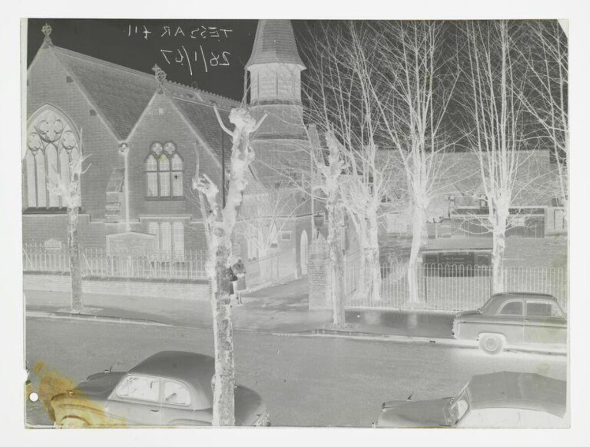 Street Church Scene Negative