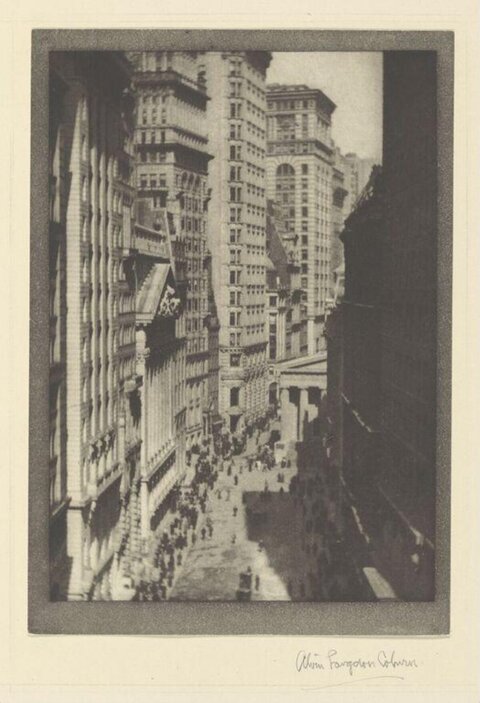 Vintage Downtown City Street View