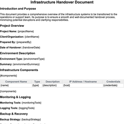 Infrastructure Handover Document