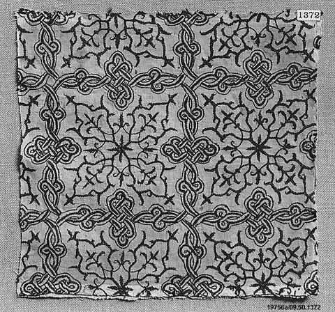 Antique Knotwork Pattern Textile Fragment