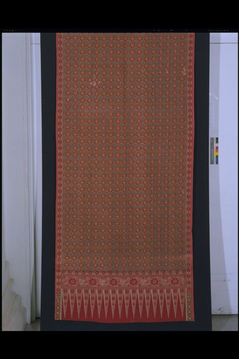 Antique Red Patterned Woven Textile