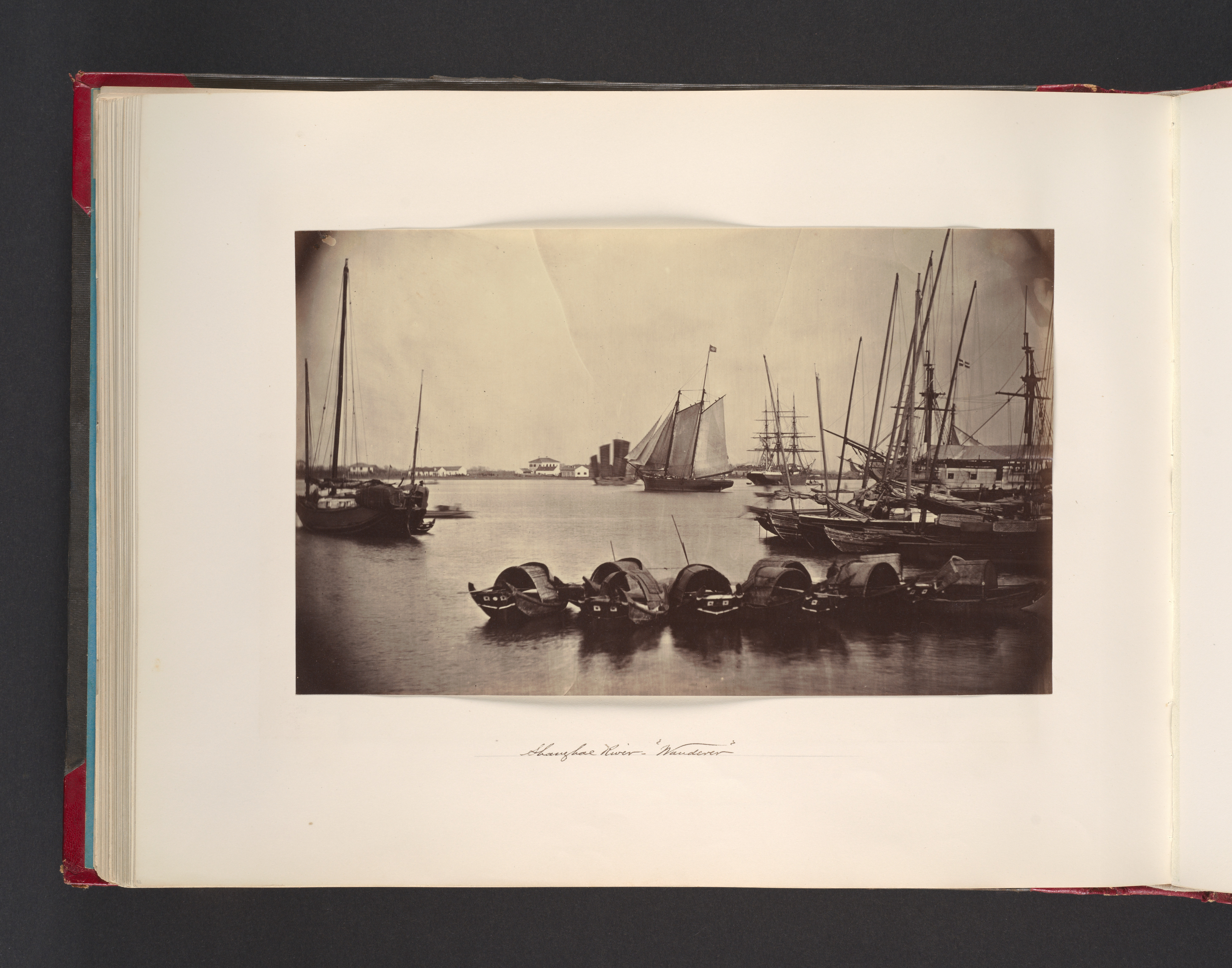 Vintage Shanghai River Boats Scene
