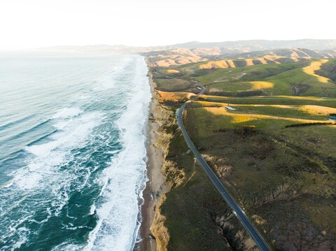 Coastal Highway Along Ocean Cliffs