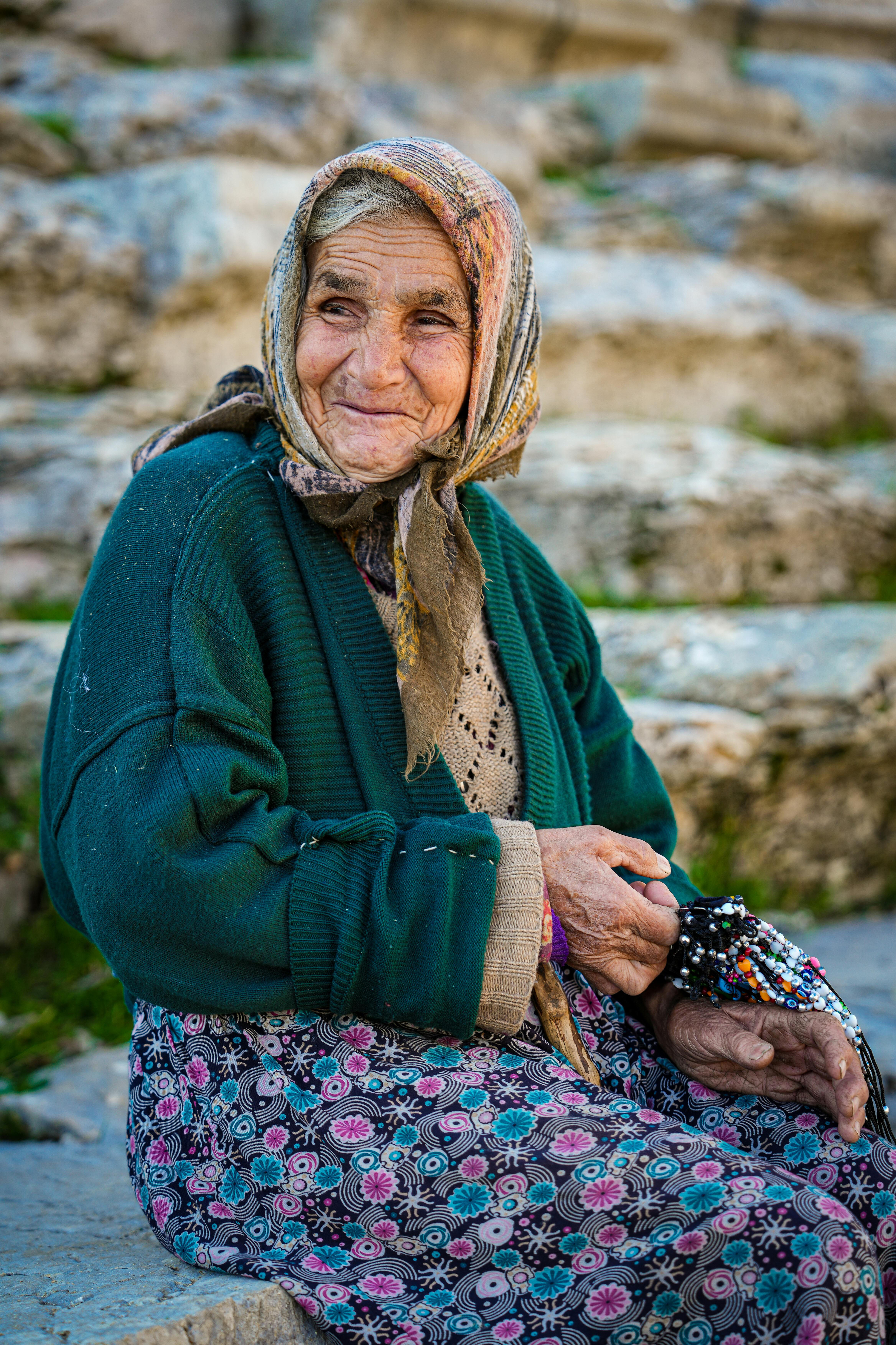 Elderly Woman With Headscarf