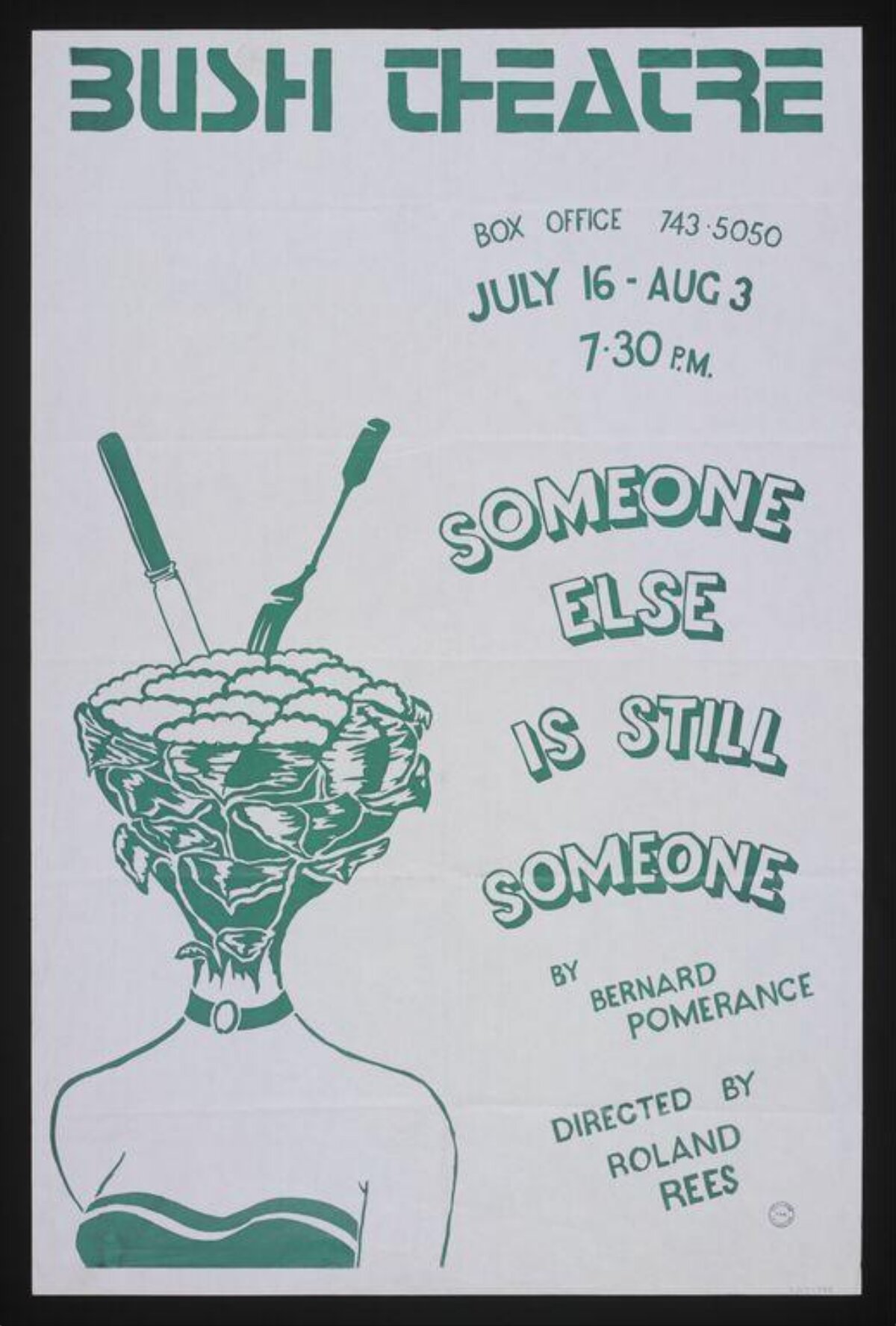 Bush Theatre Play Performance Poster
