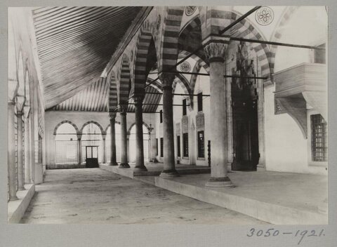 Vintage Black and White Mosque Portico