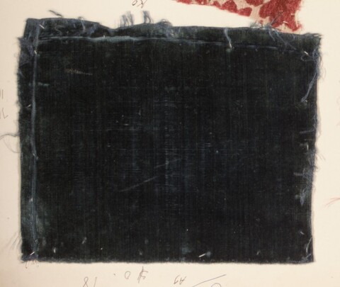 Vintage Dark Blue Velvet Fabric Swatch