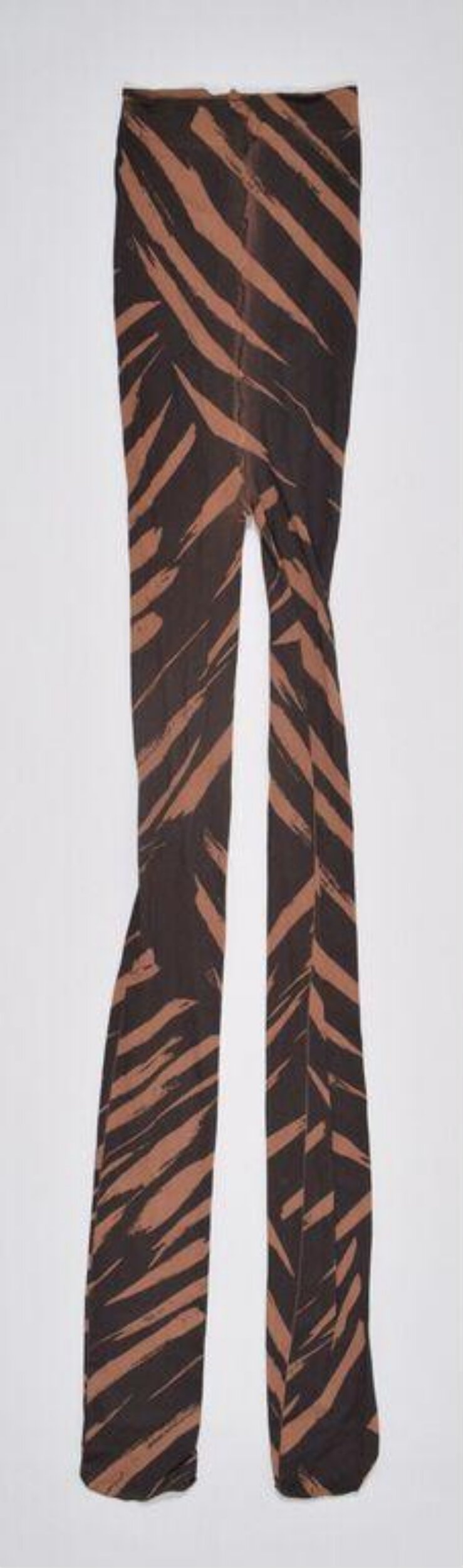 Brown Black Striped Full Length Leggings