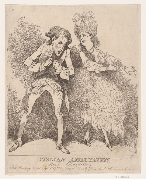 1780 Italian Affectation Caricature