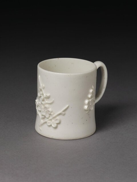 White Embossed Porcelain Mug