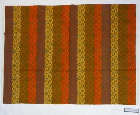 Vintage Striped Paisley Textile Swatch