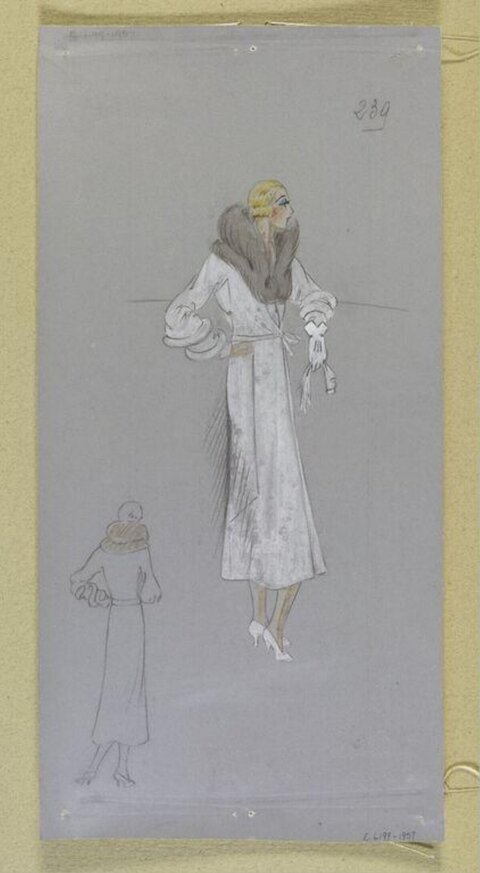 Vintage Coat Fashion Sketch