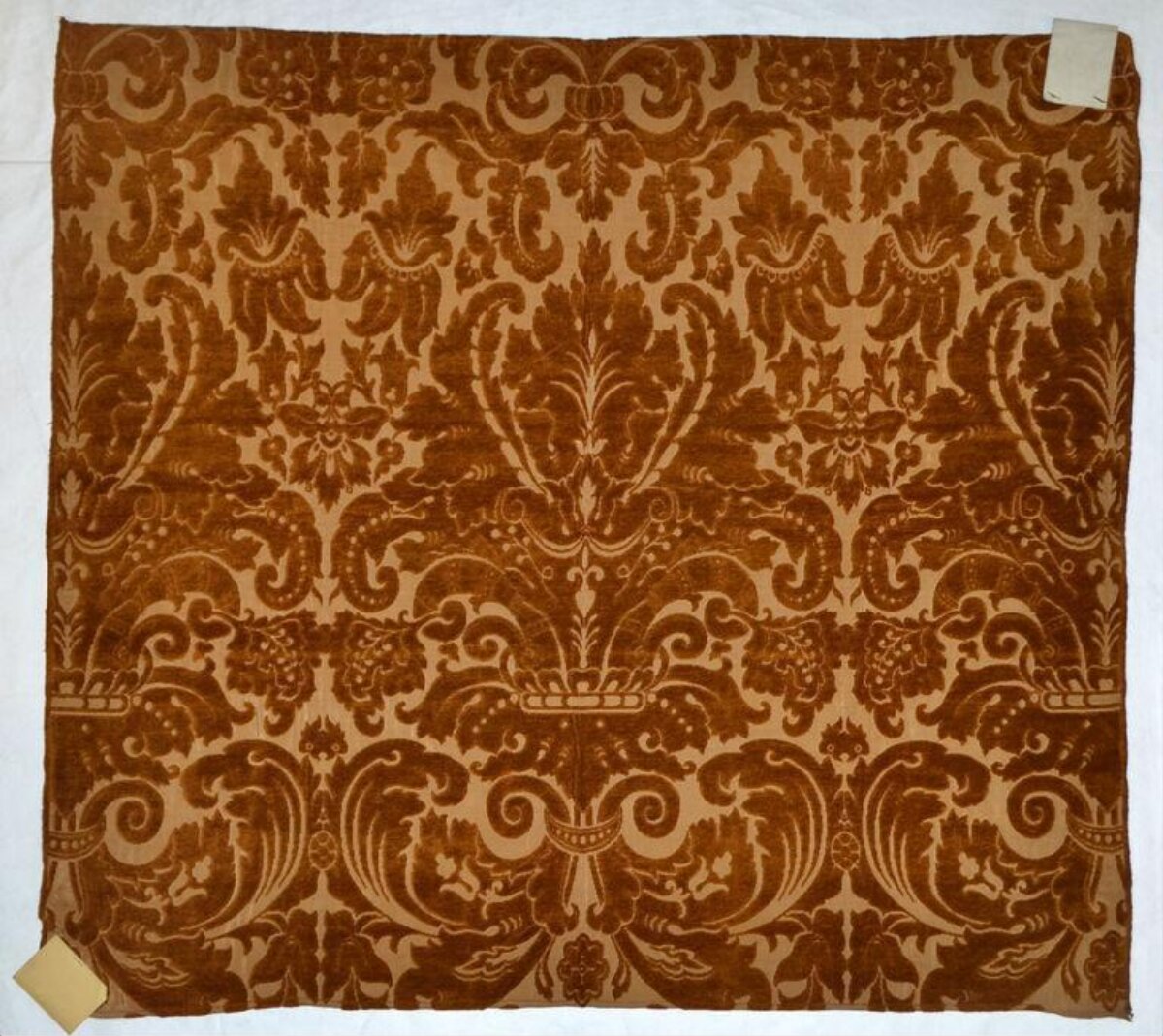 Antique Brown Damask Textile Sample