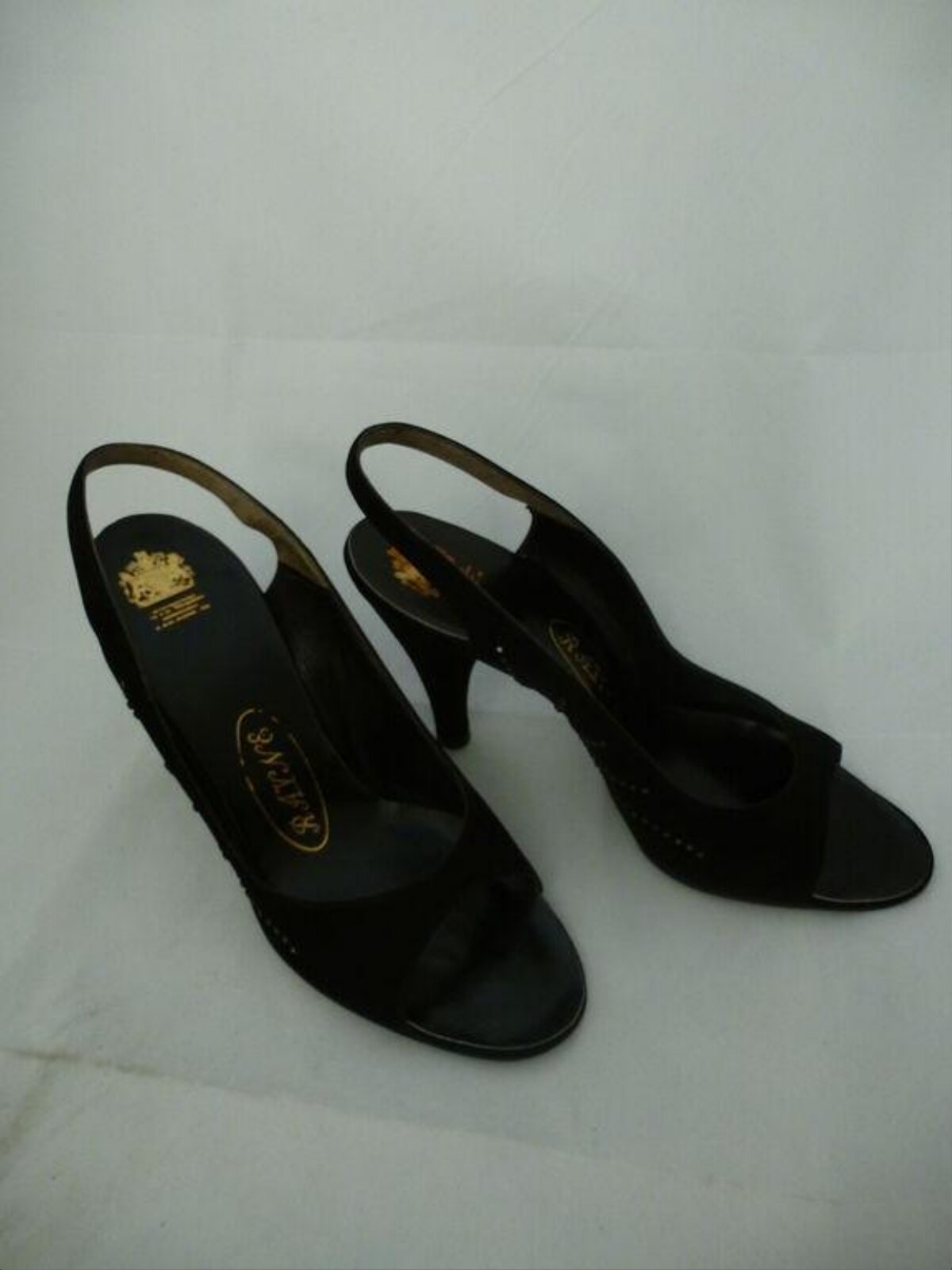 Pair of Black Slingback High Heel Sandals