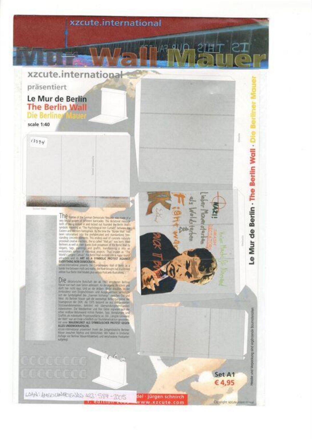 Berlin Wall Paper Model Sheet