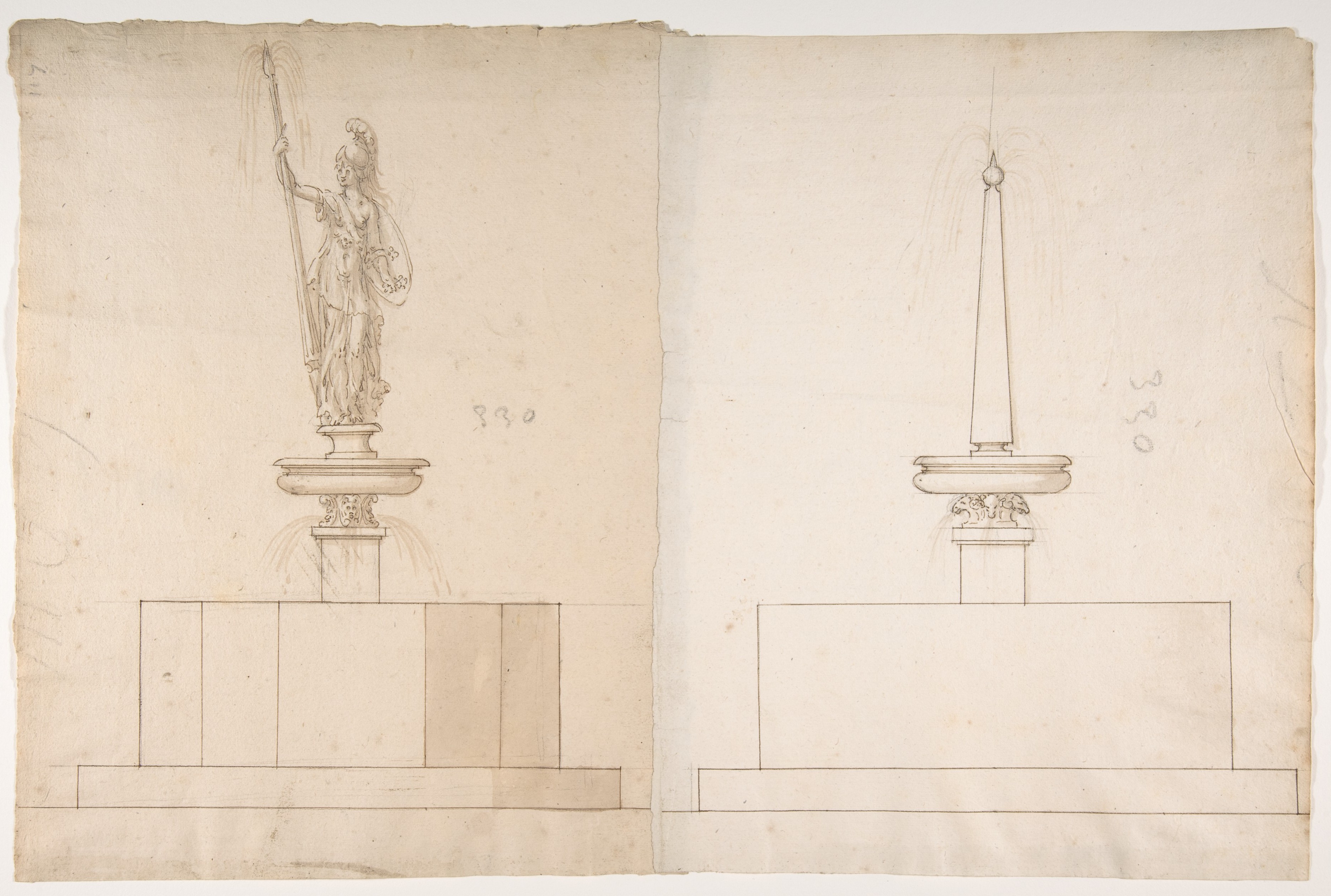Two Fountain Design Sketches