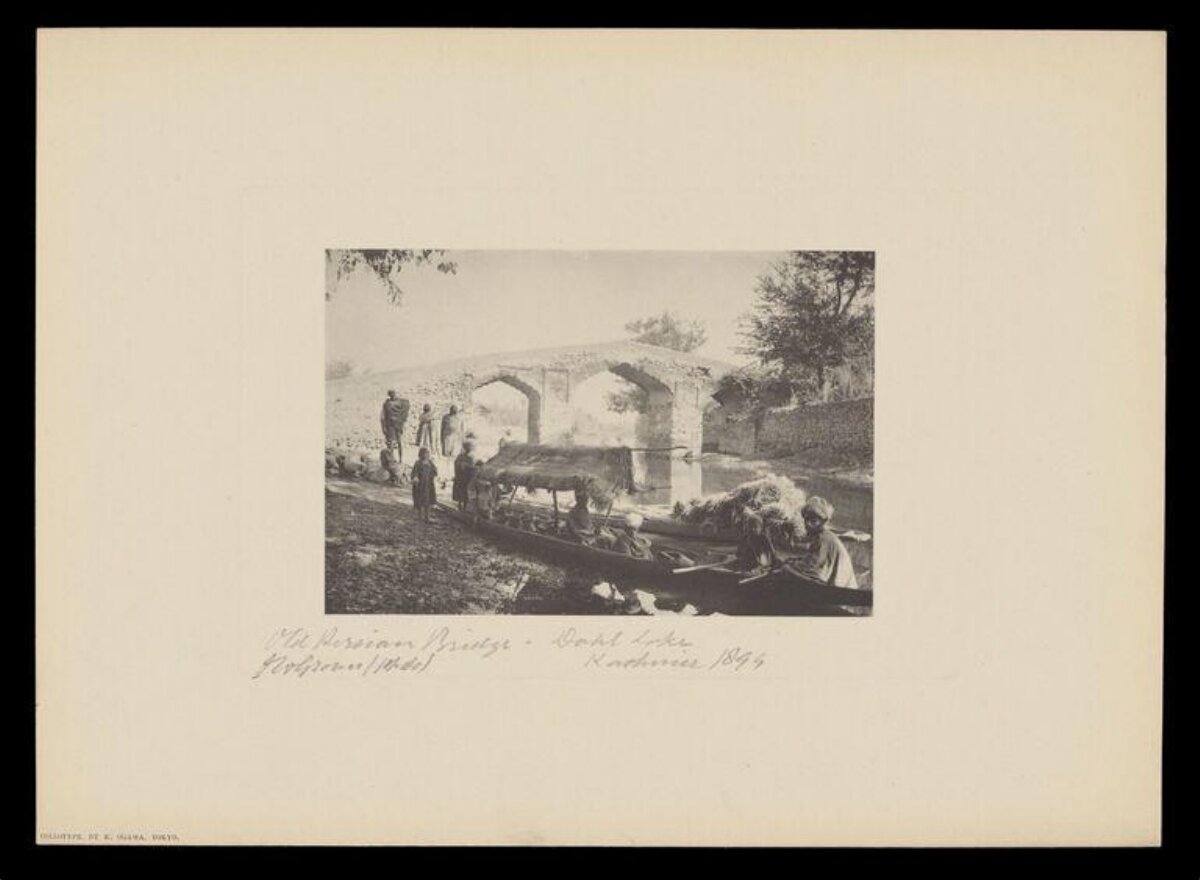 Old Persian Bridge at Dal Lake 1894