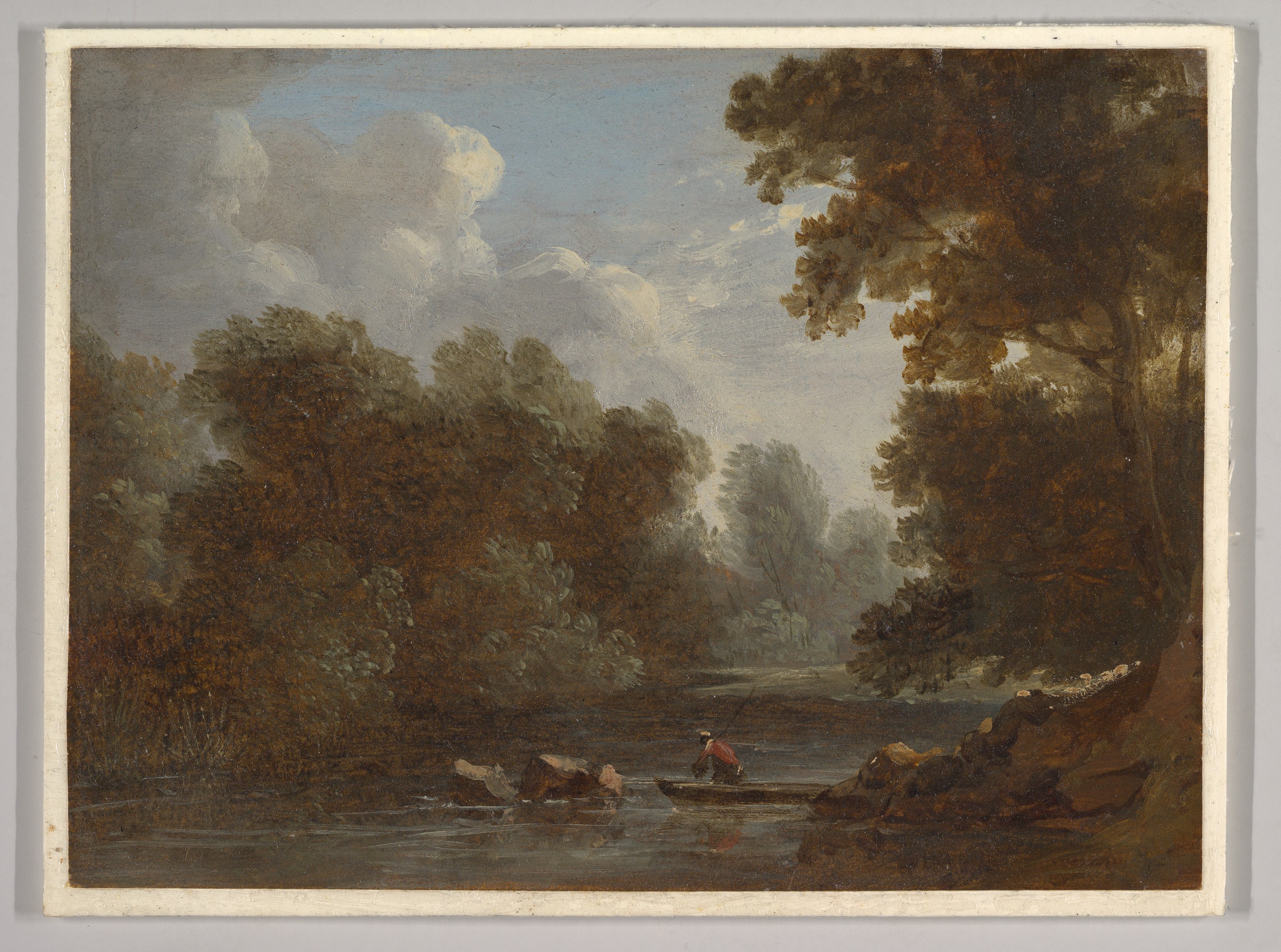 River Landscape with Fisherman