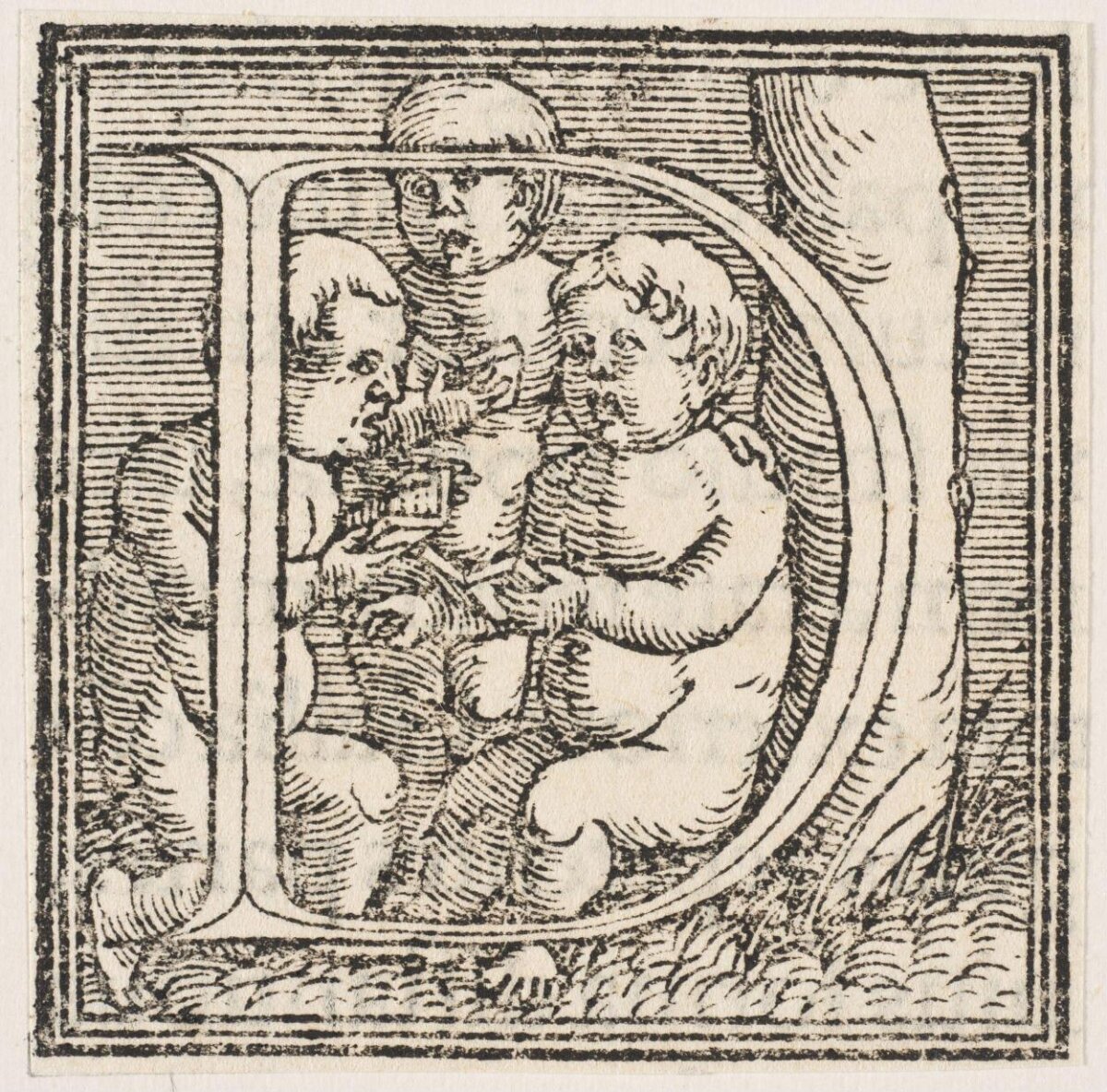 Decorated Initial D Woodcut
