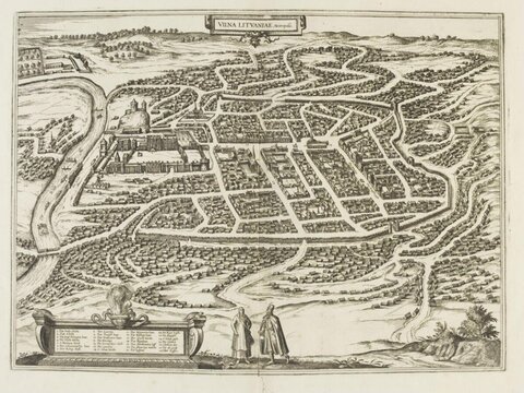Antique Engraved Map of Vilna