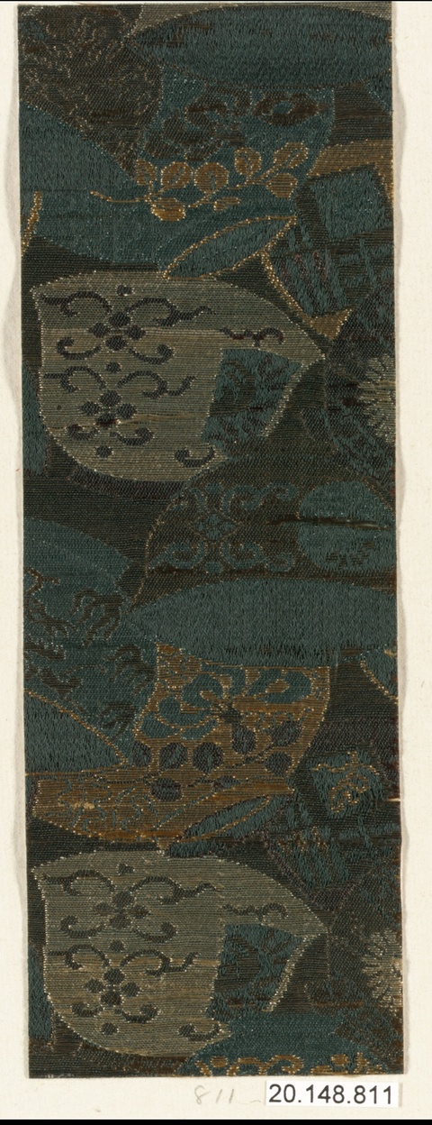 Antique Patterned Brocade Textile Fragment