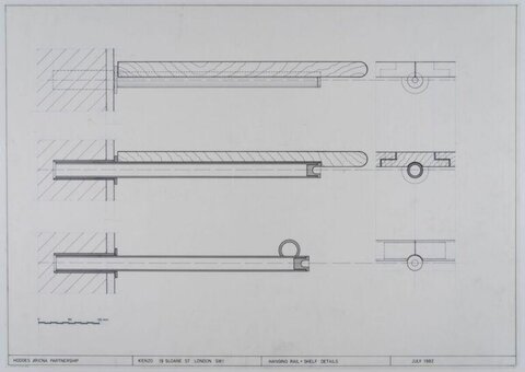 Hanging Rail Shelf Detail Drawing
