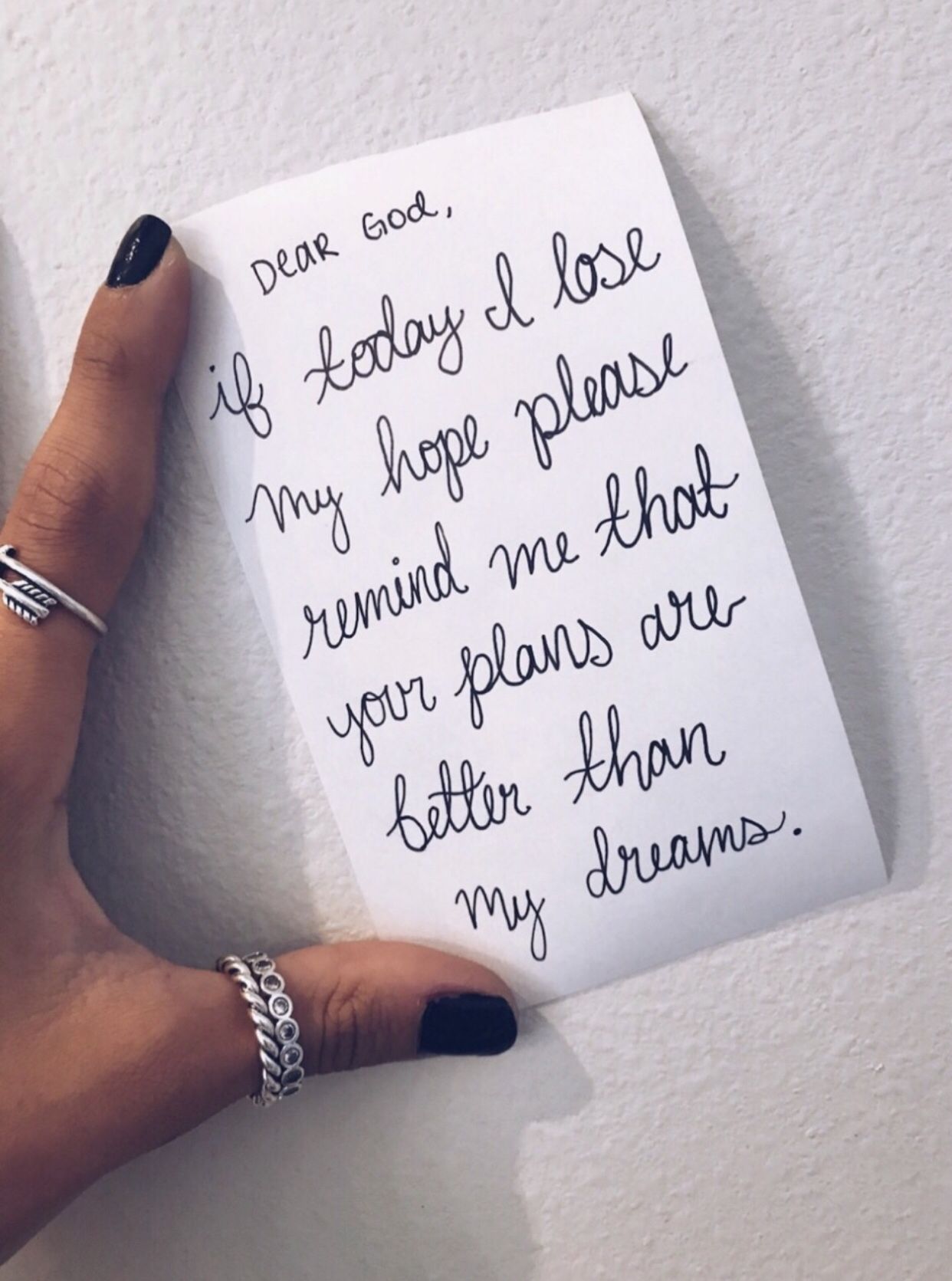 Prayer Note to God Held by Hand