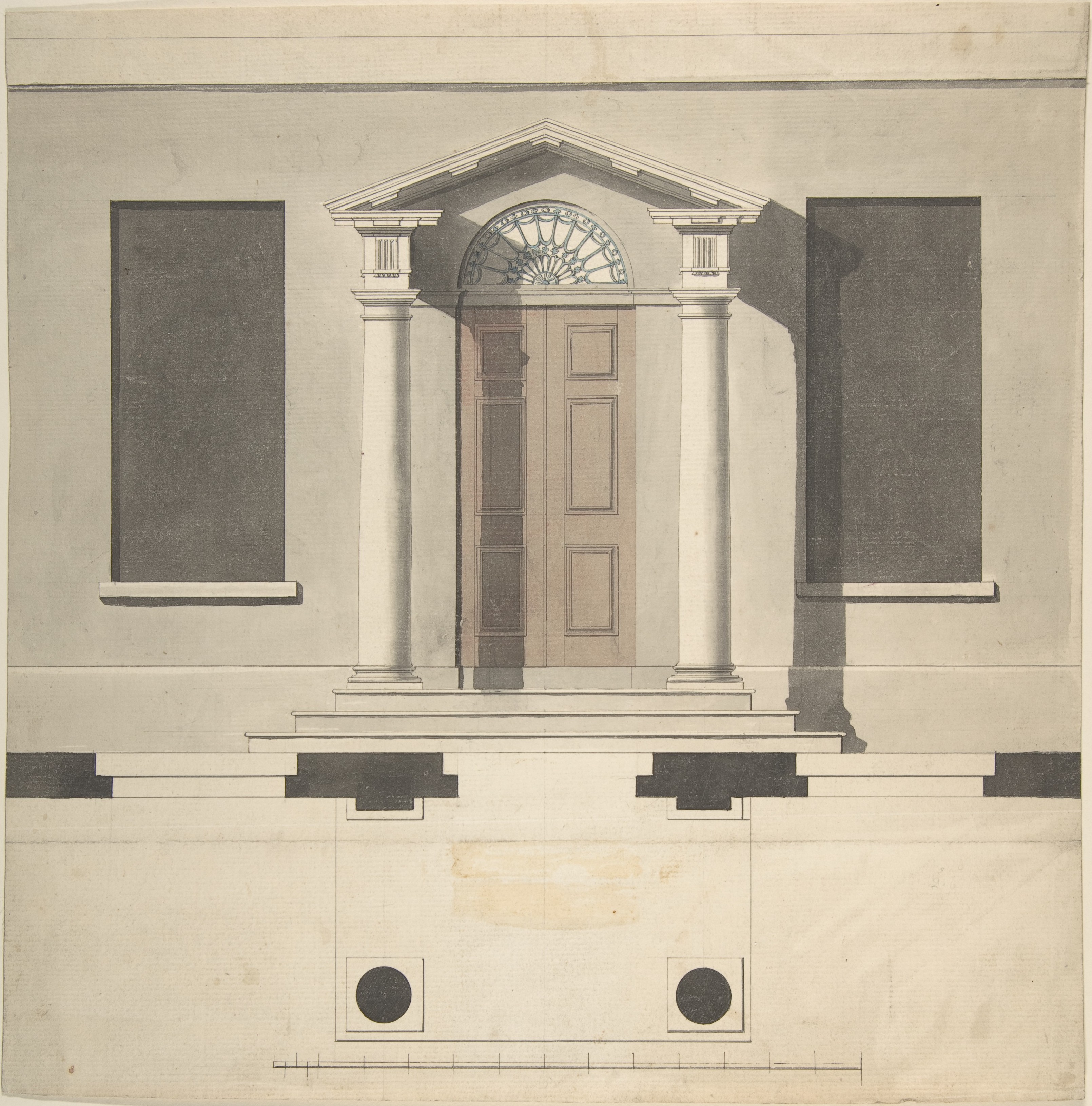Neoclassical Entrance Architectural Drawing