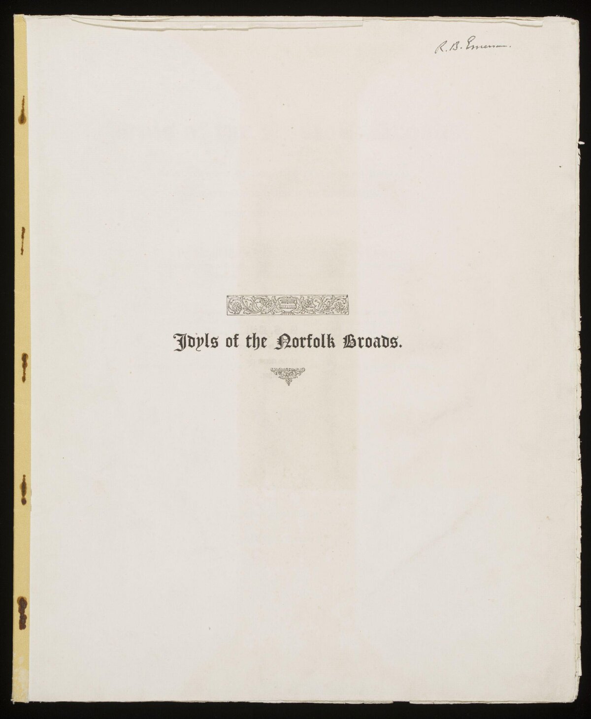 Title Page of Joyls of the Norfolk Broads