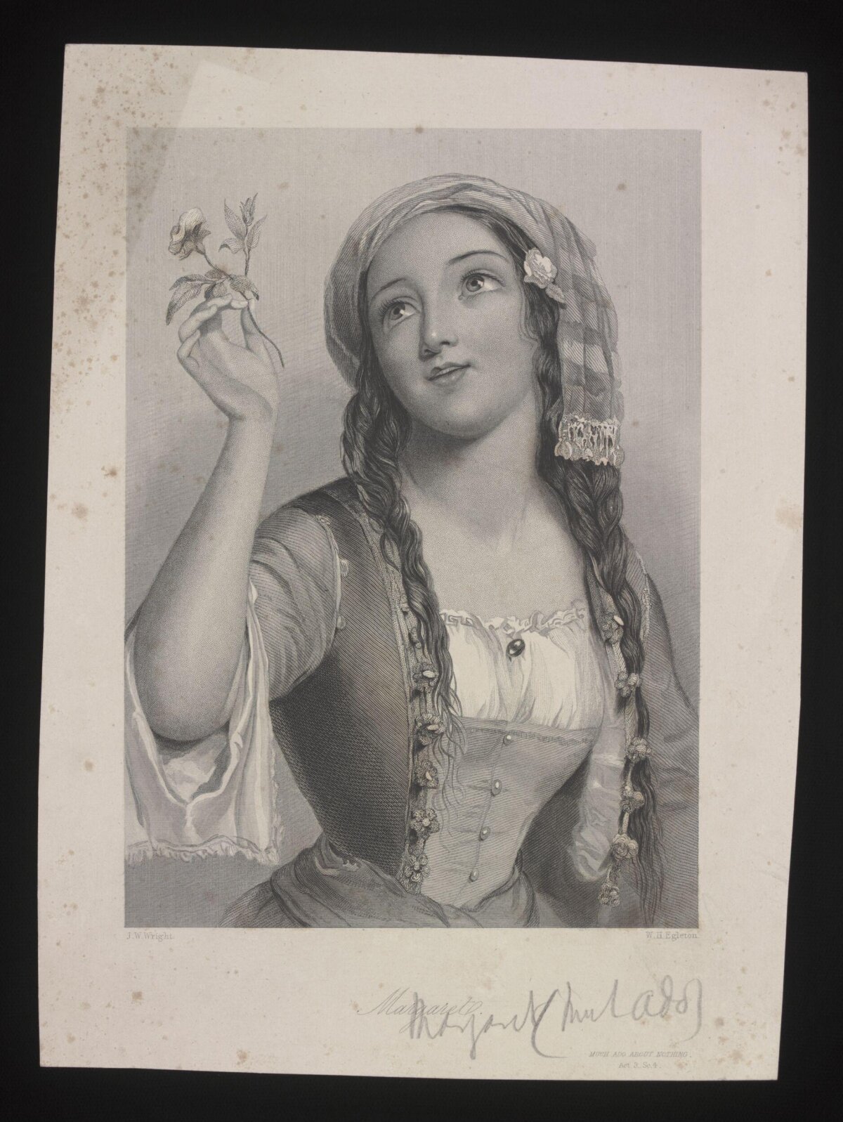 Portrait of Woman Holding Rose