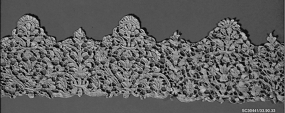 Antique Floral Handmade Lace Border