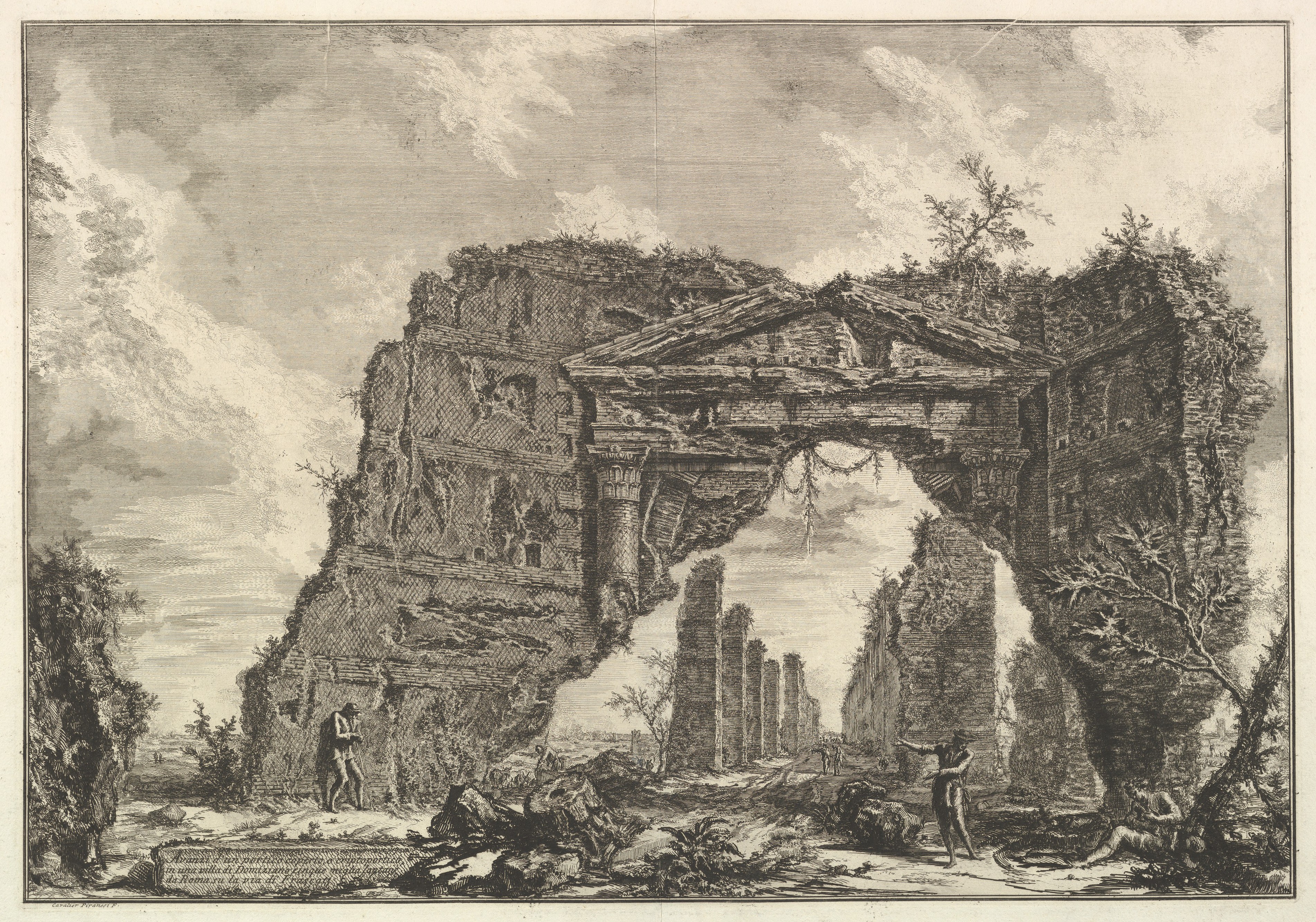 Ancient Roman Ruins Etching