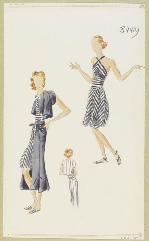 Vintage Women's Fashion Design Sketches
