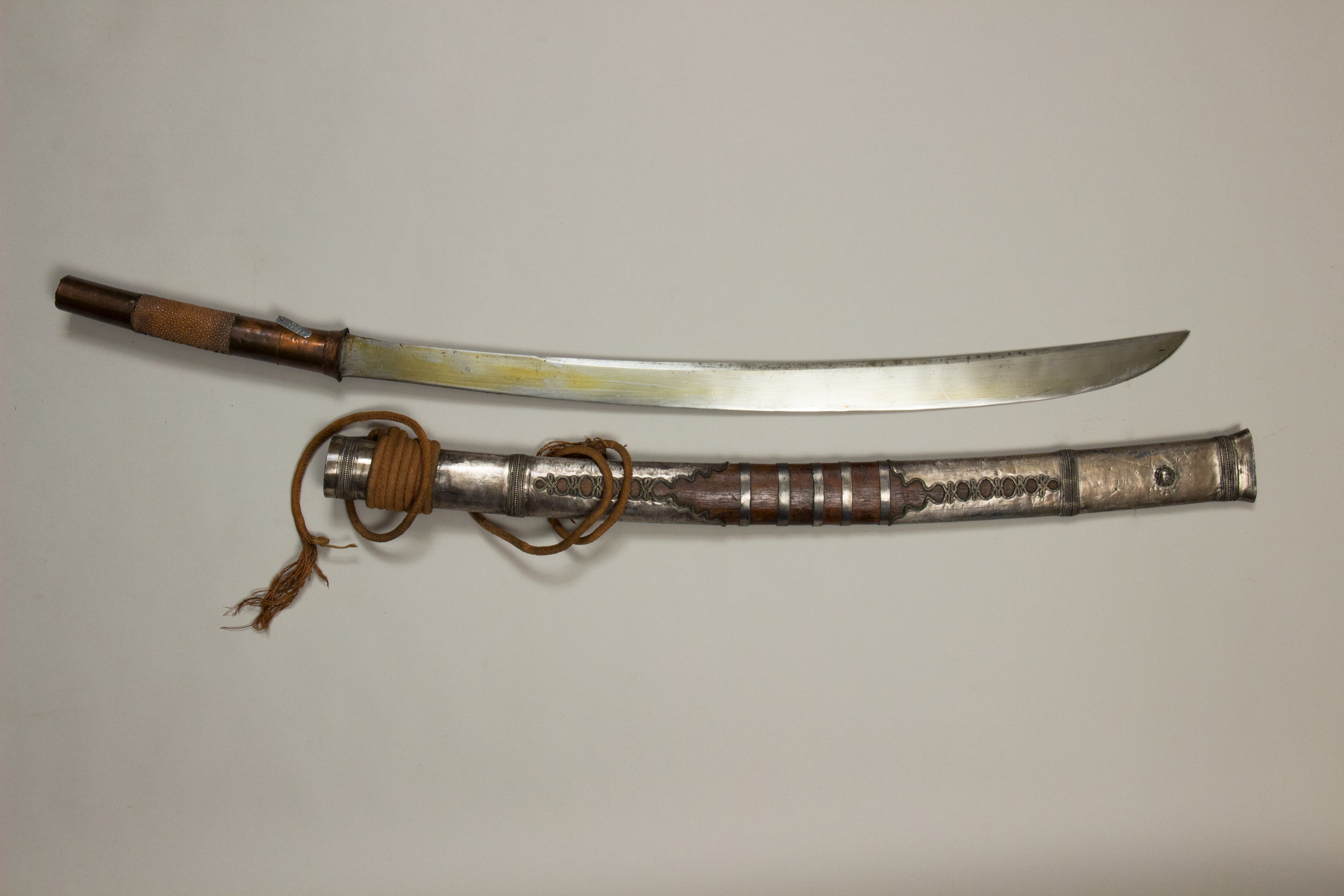 Antique Curved Sword with Scabbard