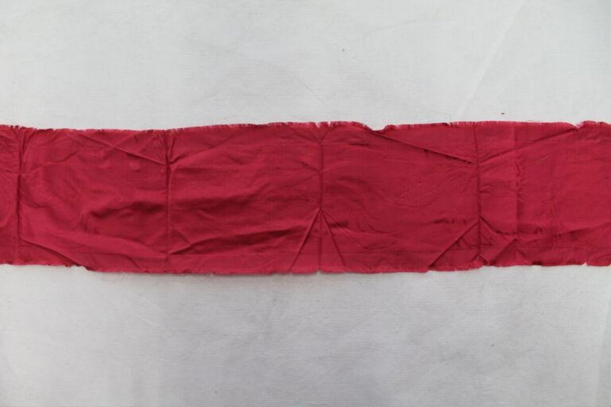 Wrinkled Red Fabric Strip