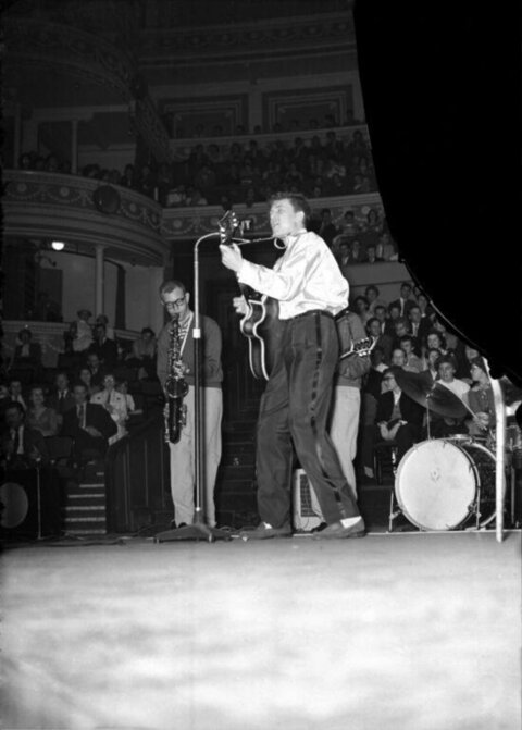 Live Band Performance in Vintage Theater