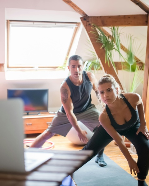 Couple Doing Home Workout