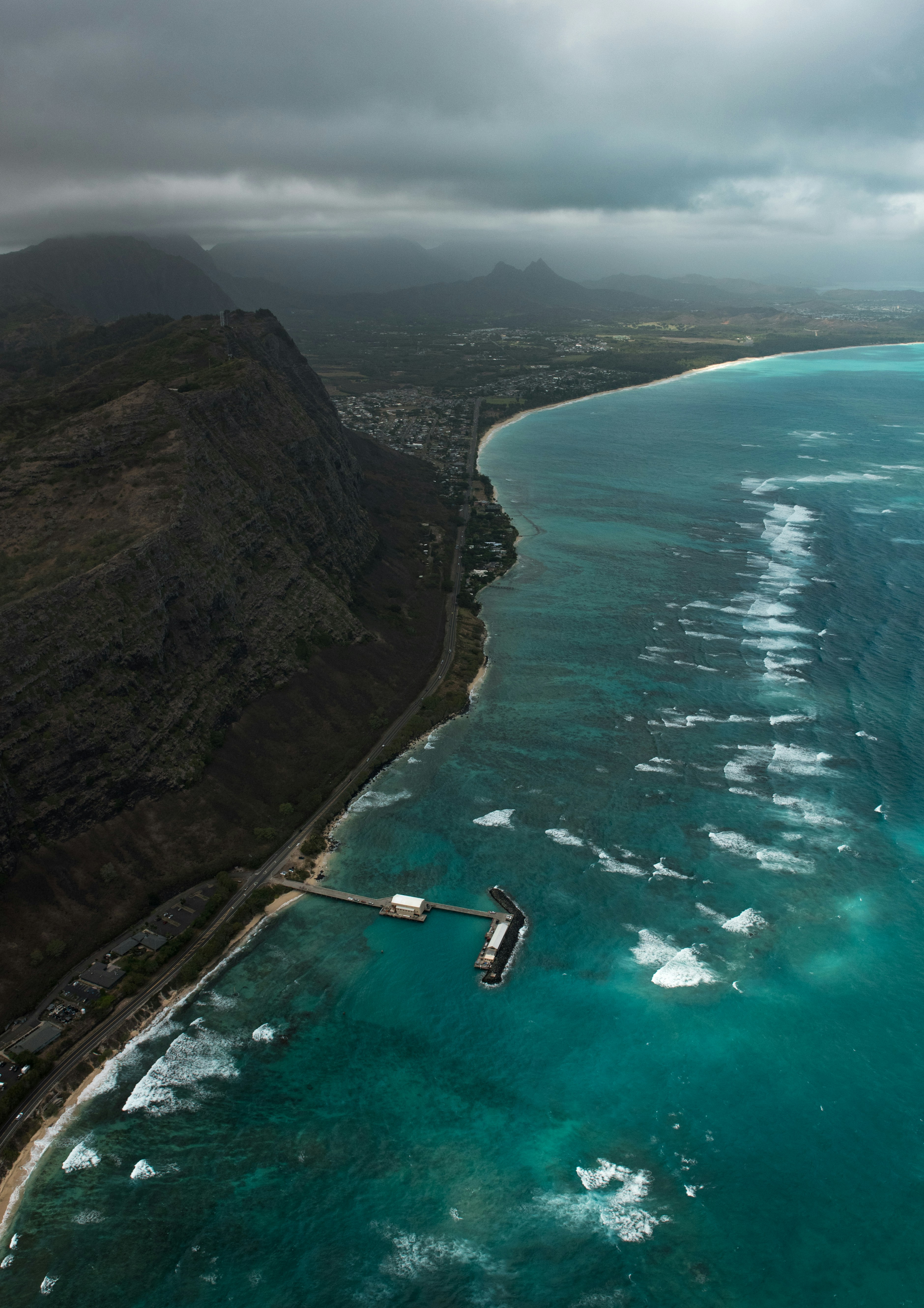Aerial View of Coastal Cliff Shore