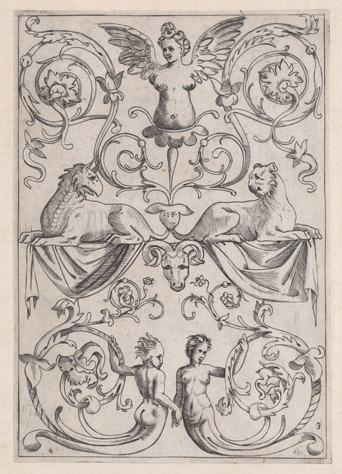 Mythical Figure Ornamental Engraving