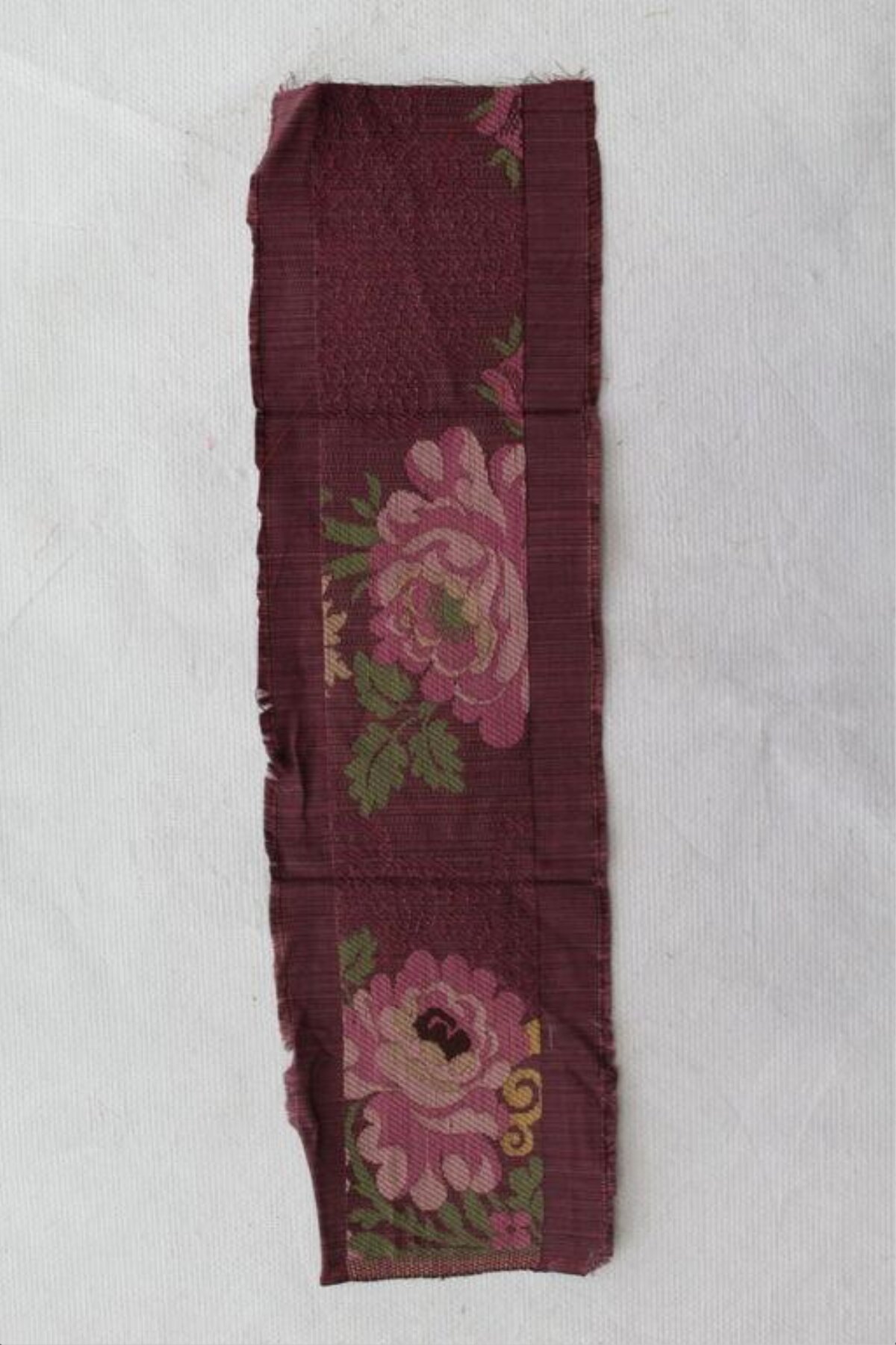 Burgundy Floral Printed Fabric Scrap