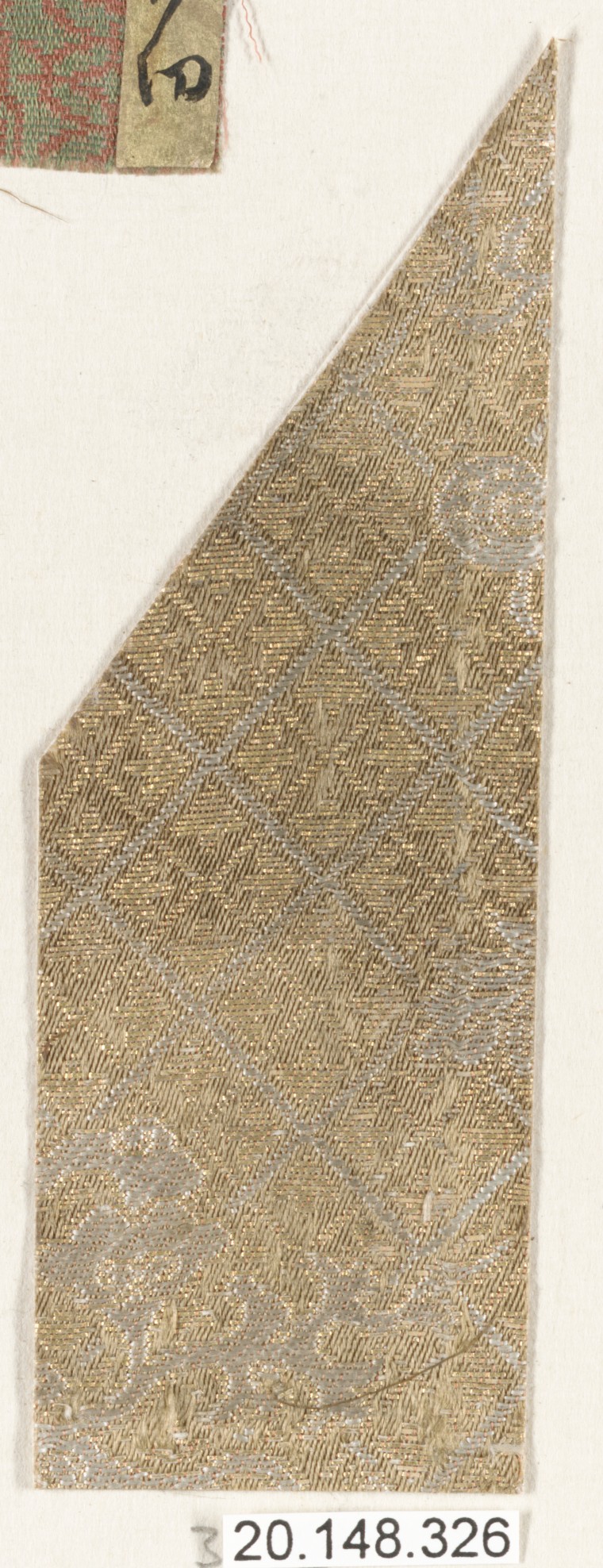 Triangular Gold Woven Textile Fragment