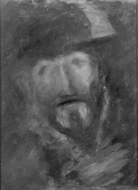 Sketch Portrait of Bearded Man with Hat