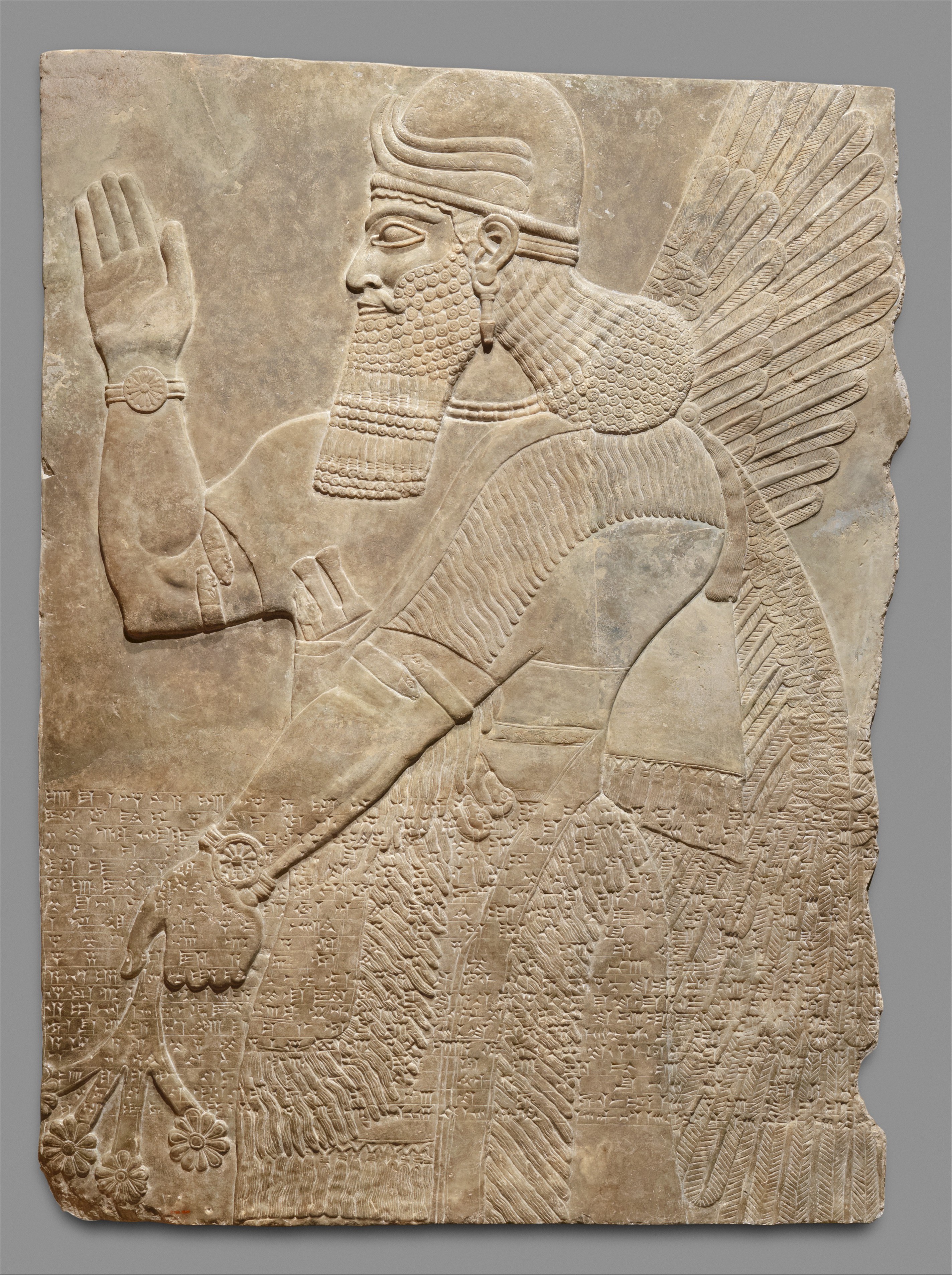 Assyrian Winged Deity Stone Relief