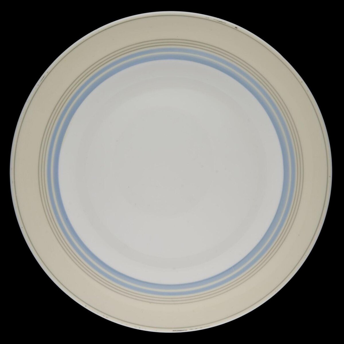 Blue Stripe Round Ceramic Plate