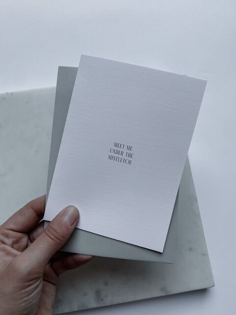 Meet Me Under Mistletoe Greeting Card