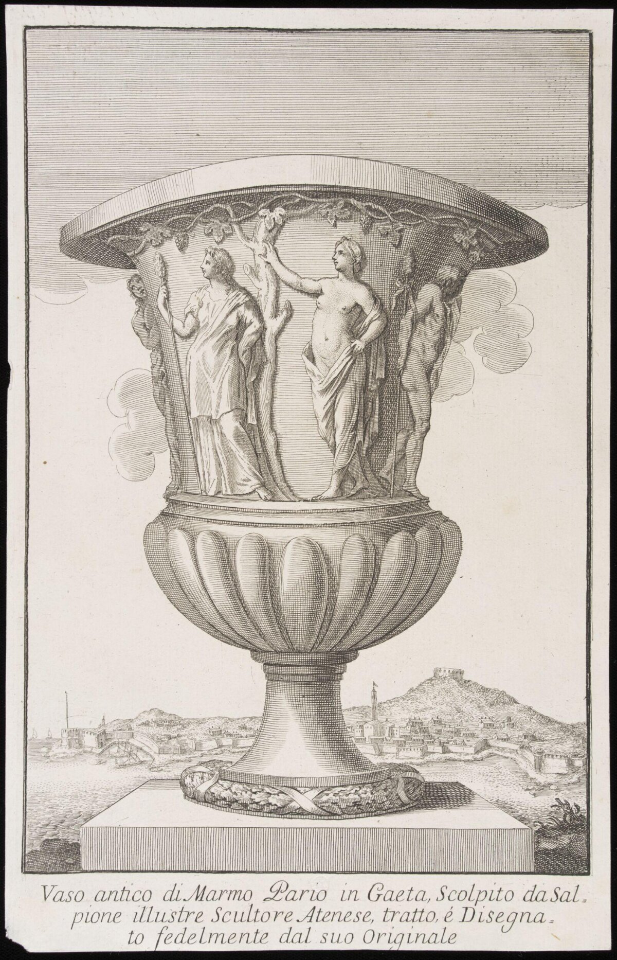 Engraving of Antique Marble Vase