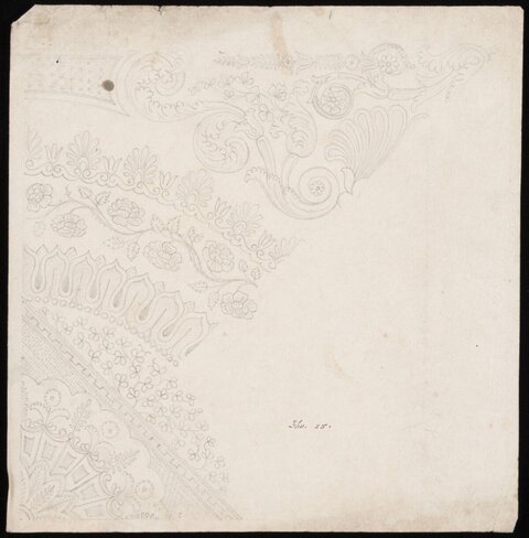 Antique Ornamental Textile Design Sketch